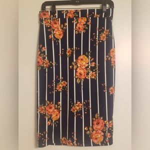 Floral Stripped Skirt